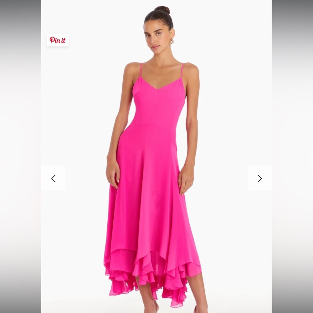 NWT Amanda Uprichard Clemenza Dress - S Hot Pink Midi Dress